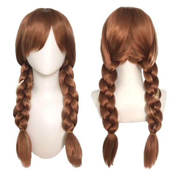 Brown Pigtail Wig with Bangs main image 8